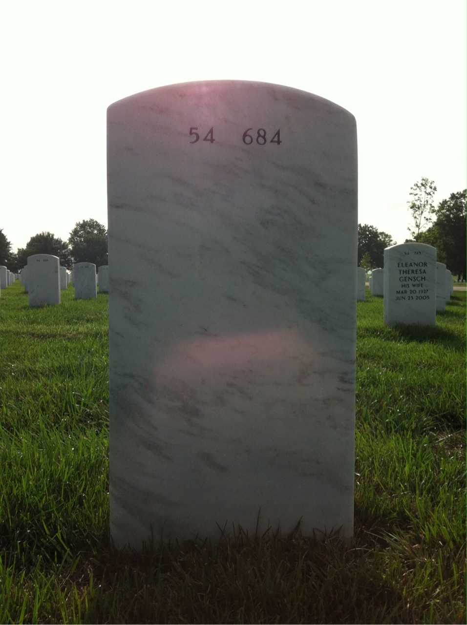 Back of headstone — Eldren Biddle
