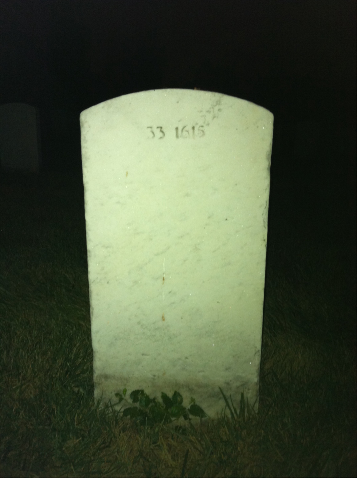 Back of headstone — James Davis