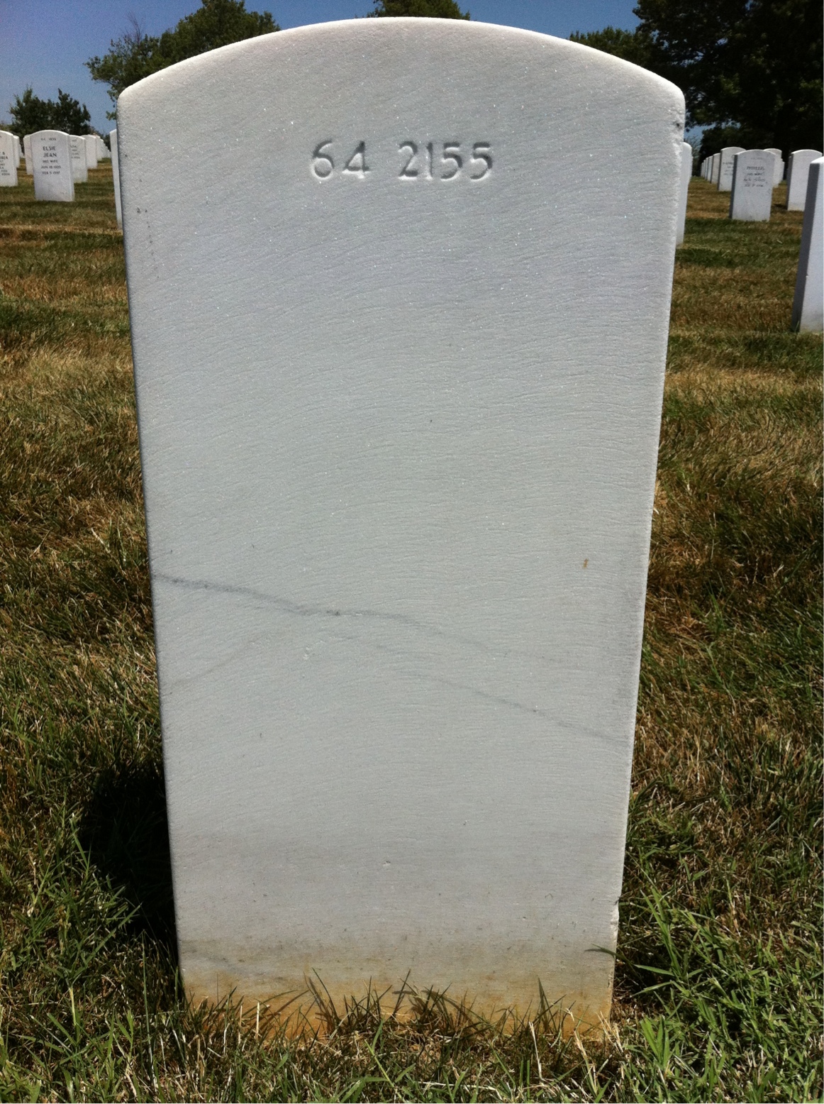 Back of headstone — Willie Crenshaw