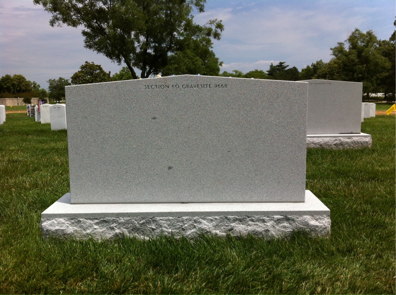 Back of headstone — Matthew Clark