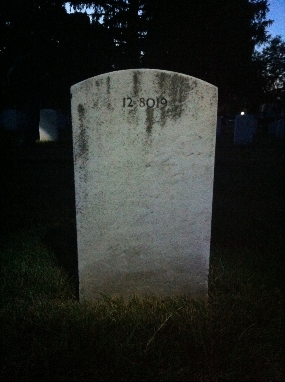 Back of headstone — Charles Banks