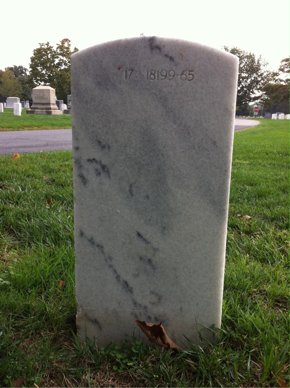 Back of headstone — Wilton Ashburn
