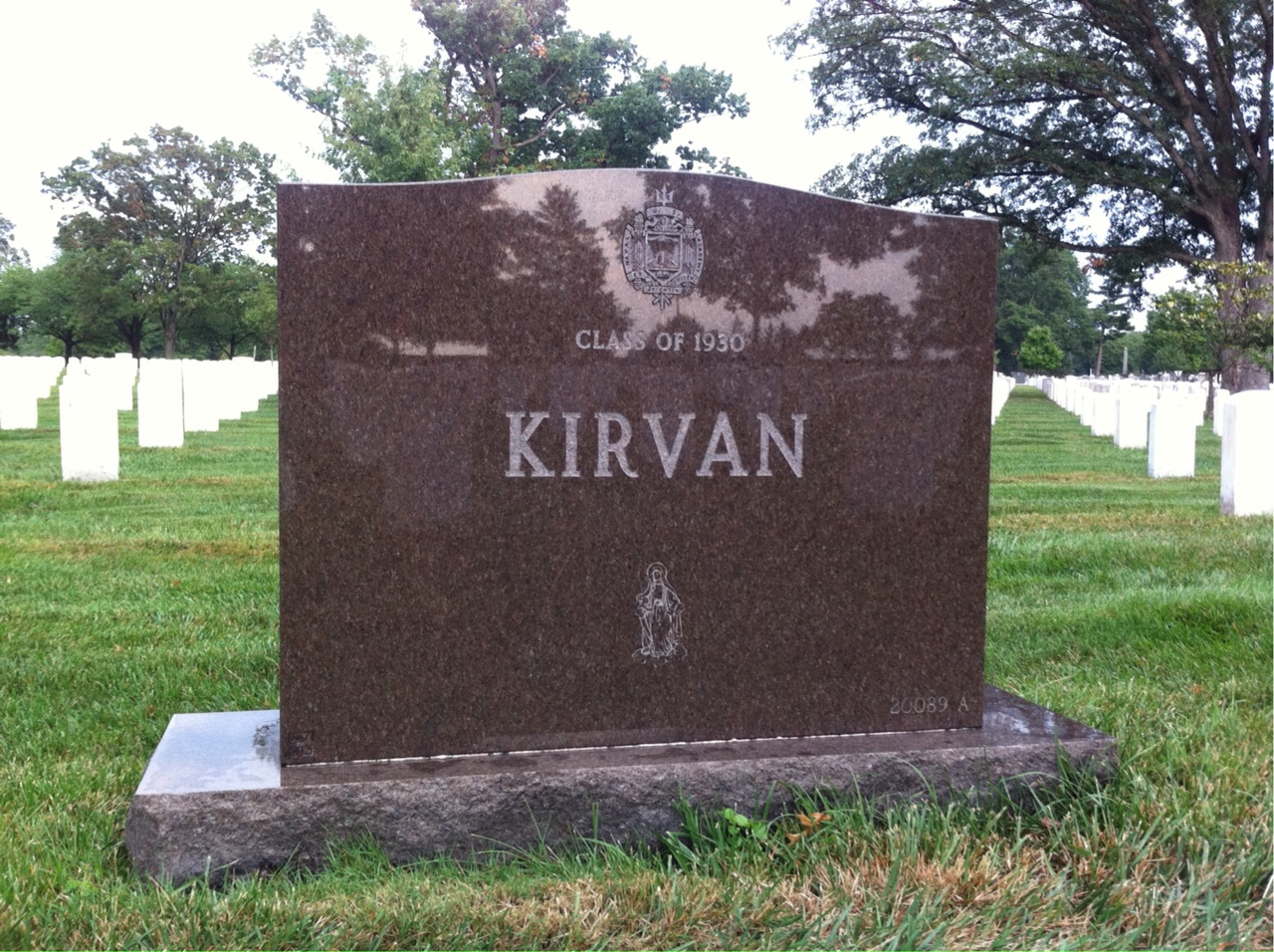 Back of headstone — William Kirvan