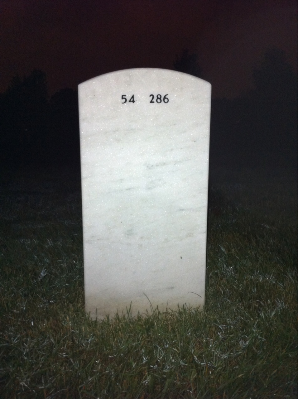 Back of headstone — James Vanderhoof