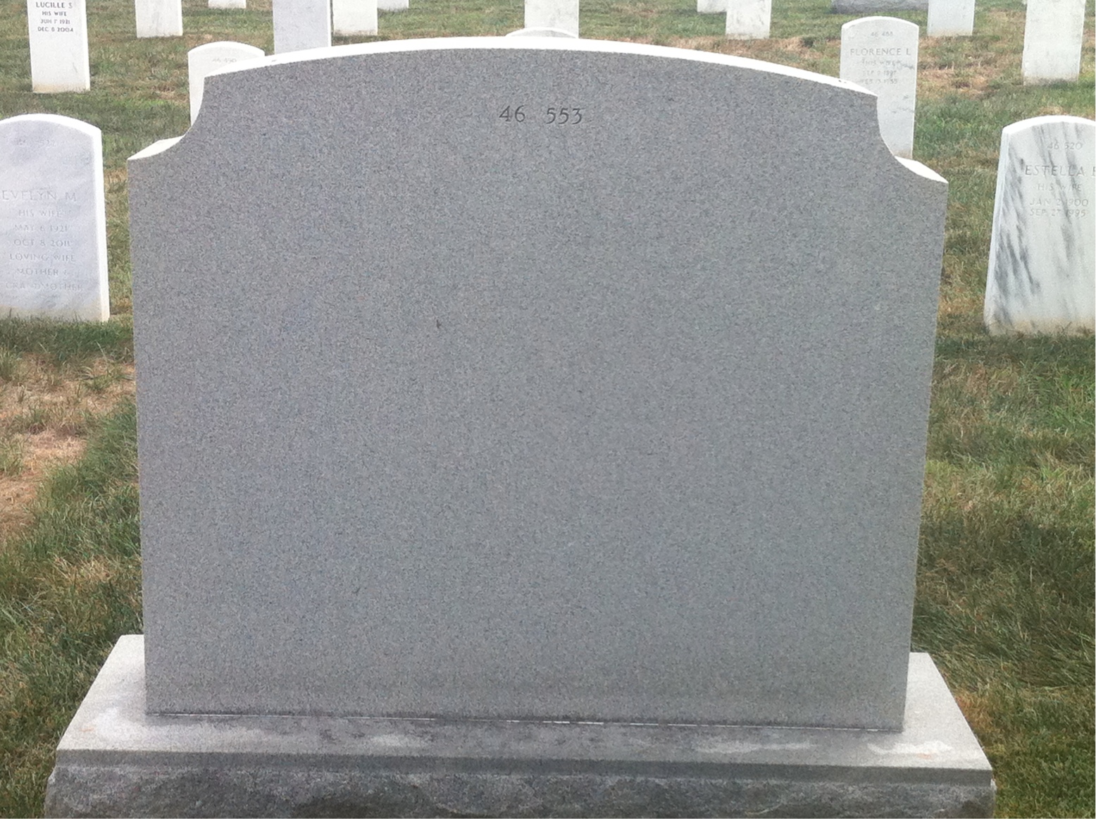 Back of headstone — Harold Morris