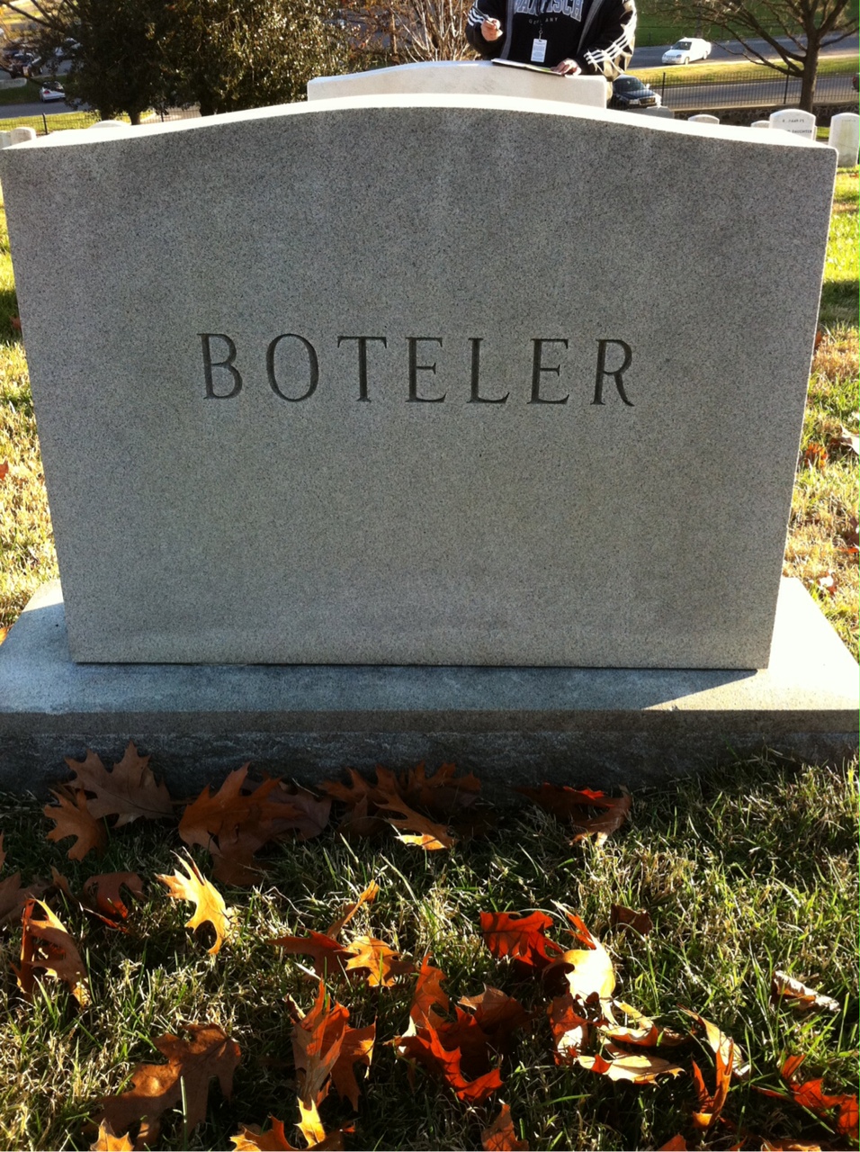 Back of headstone — Charles Boteler