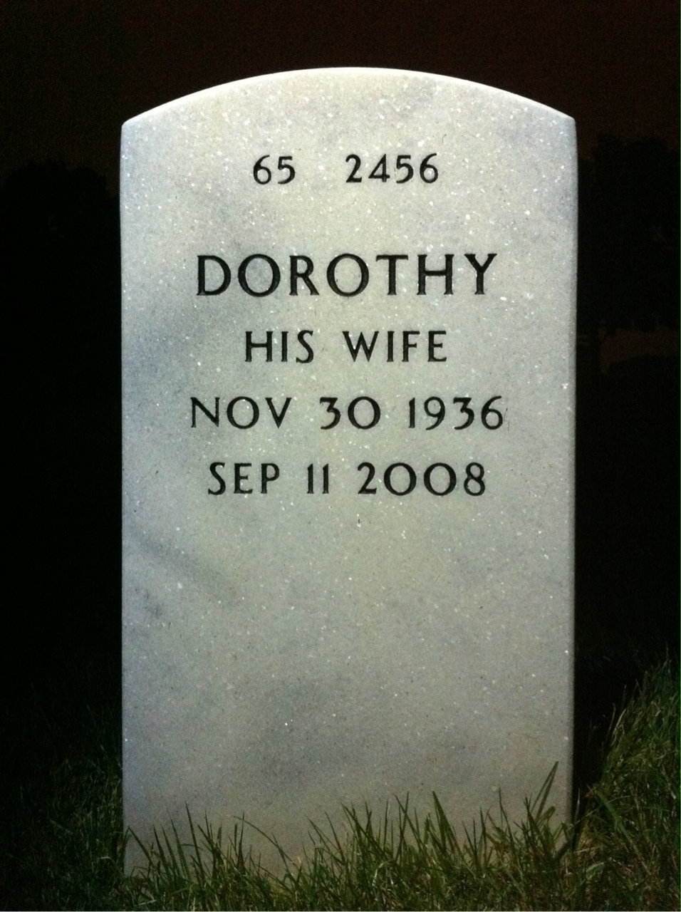 Back of headstone — Elroy Cockrell