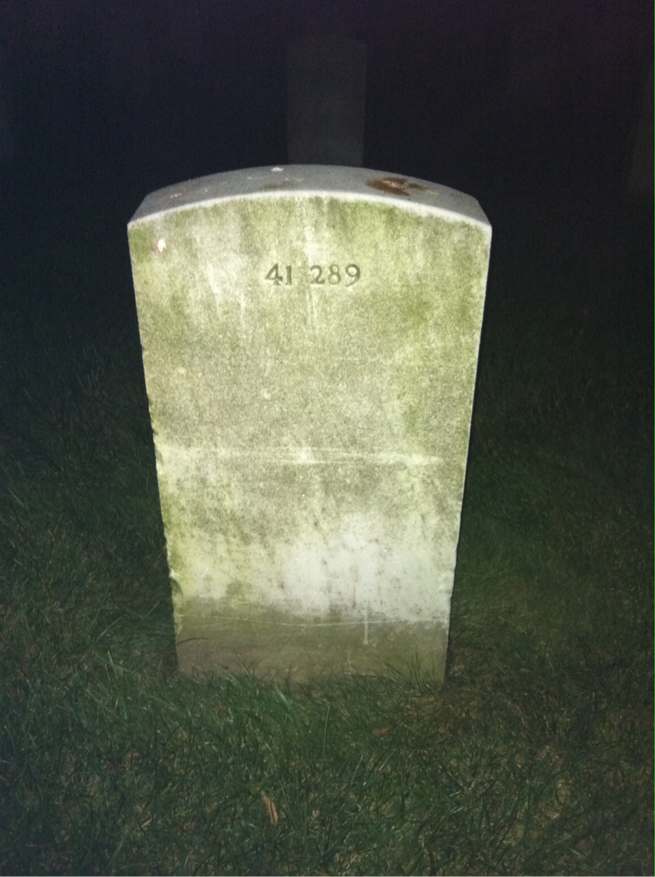 Back of headstone — William Glenn