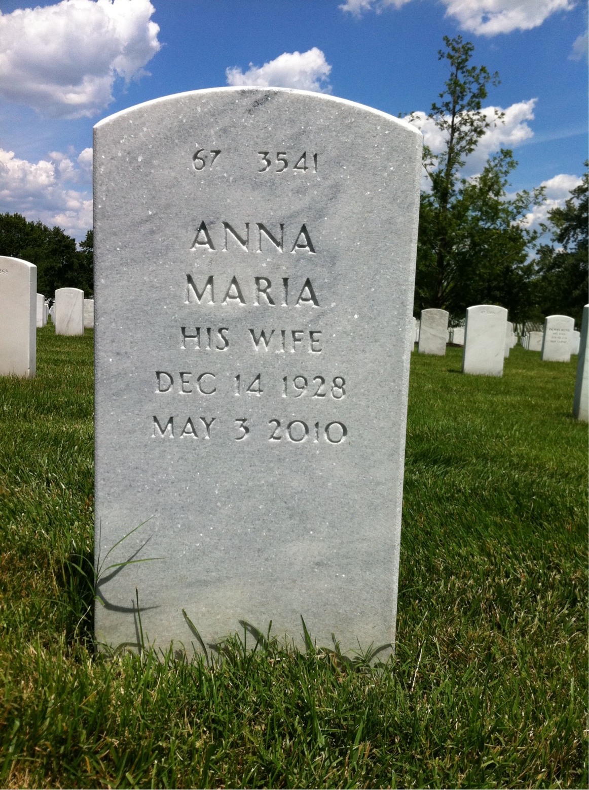 Back of headstone — Morgan Moore