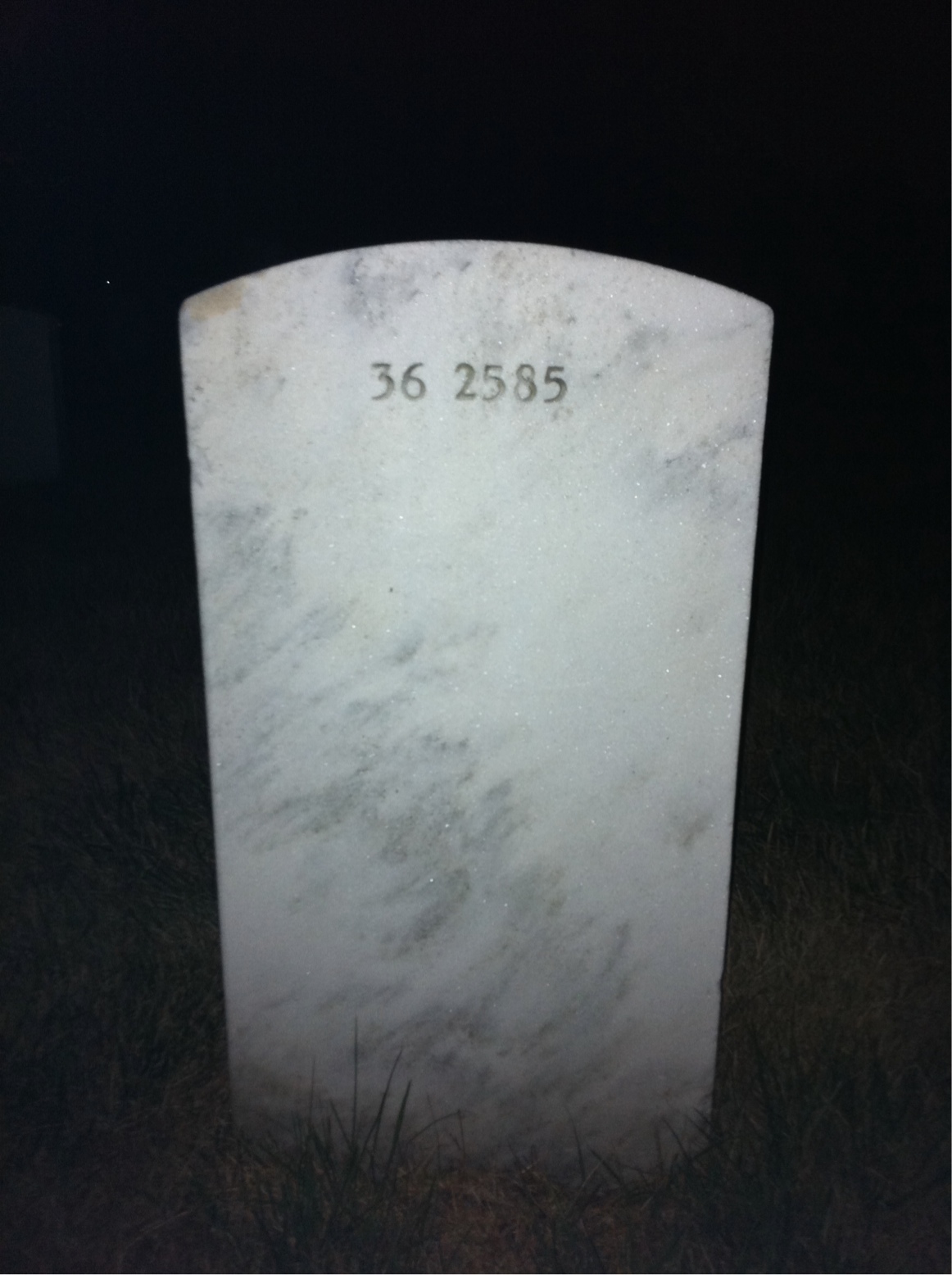 Back of headstone — Robert Benson