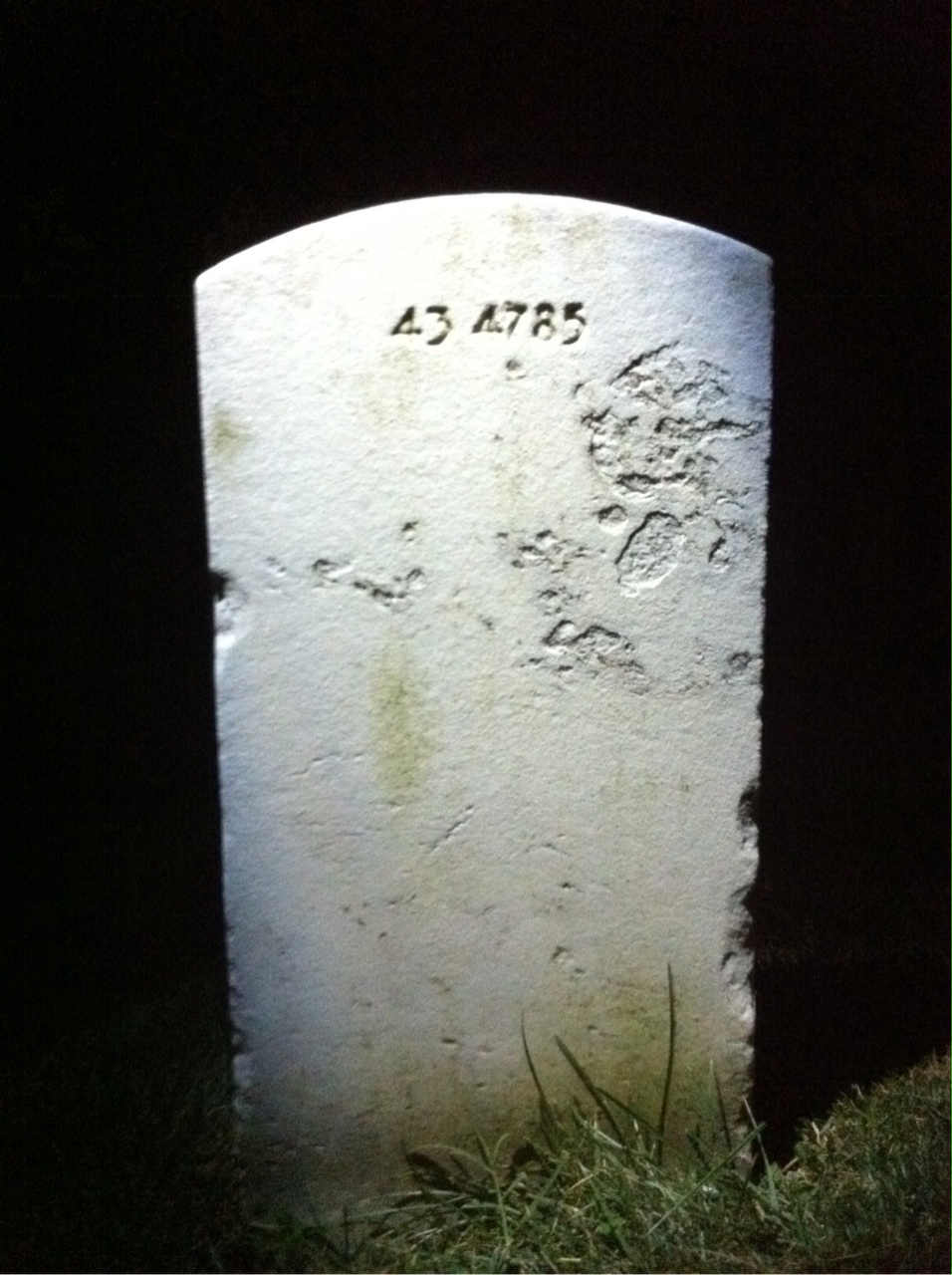Back of headstone — William G Collins