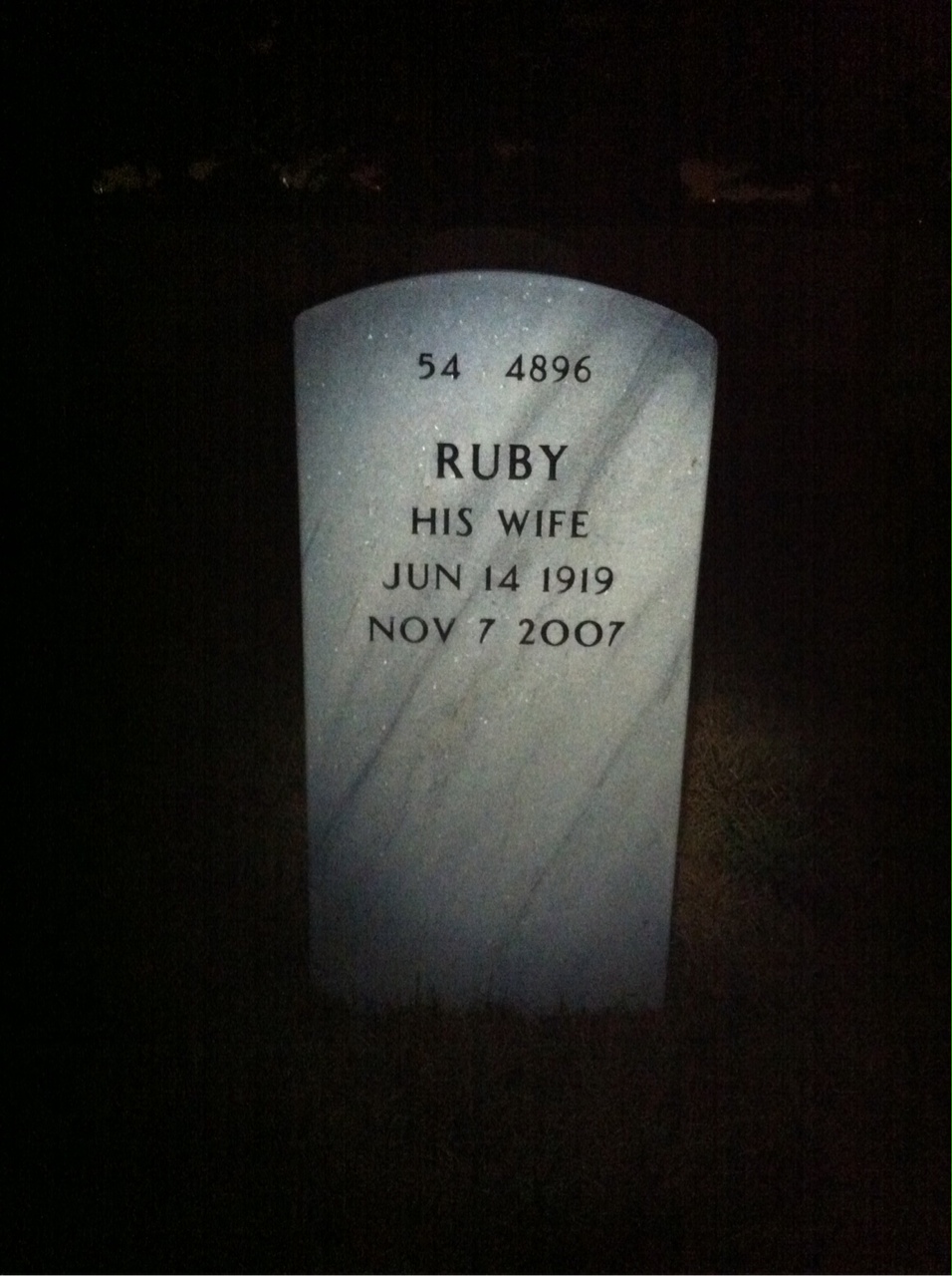 Back of headstone — Jack Daniel