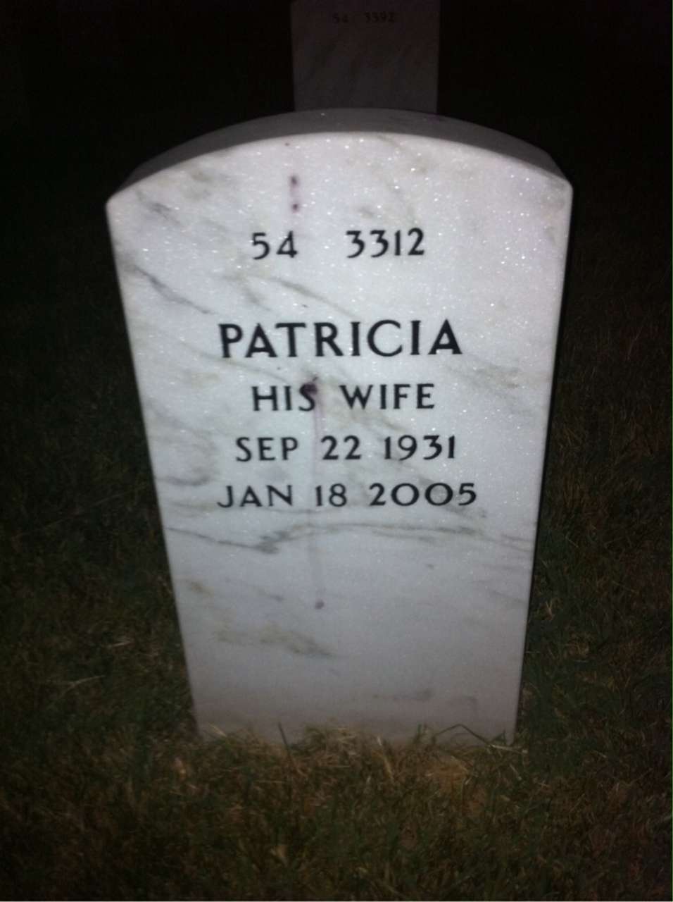 Back of headstone — Anthony Bennato