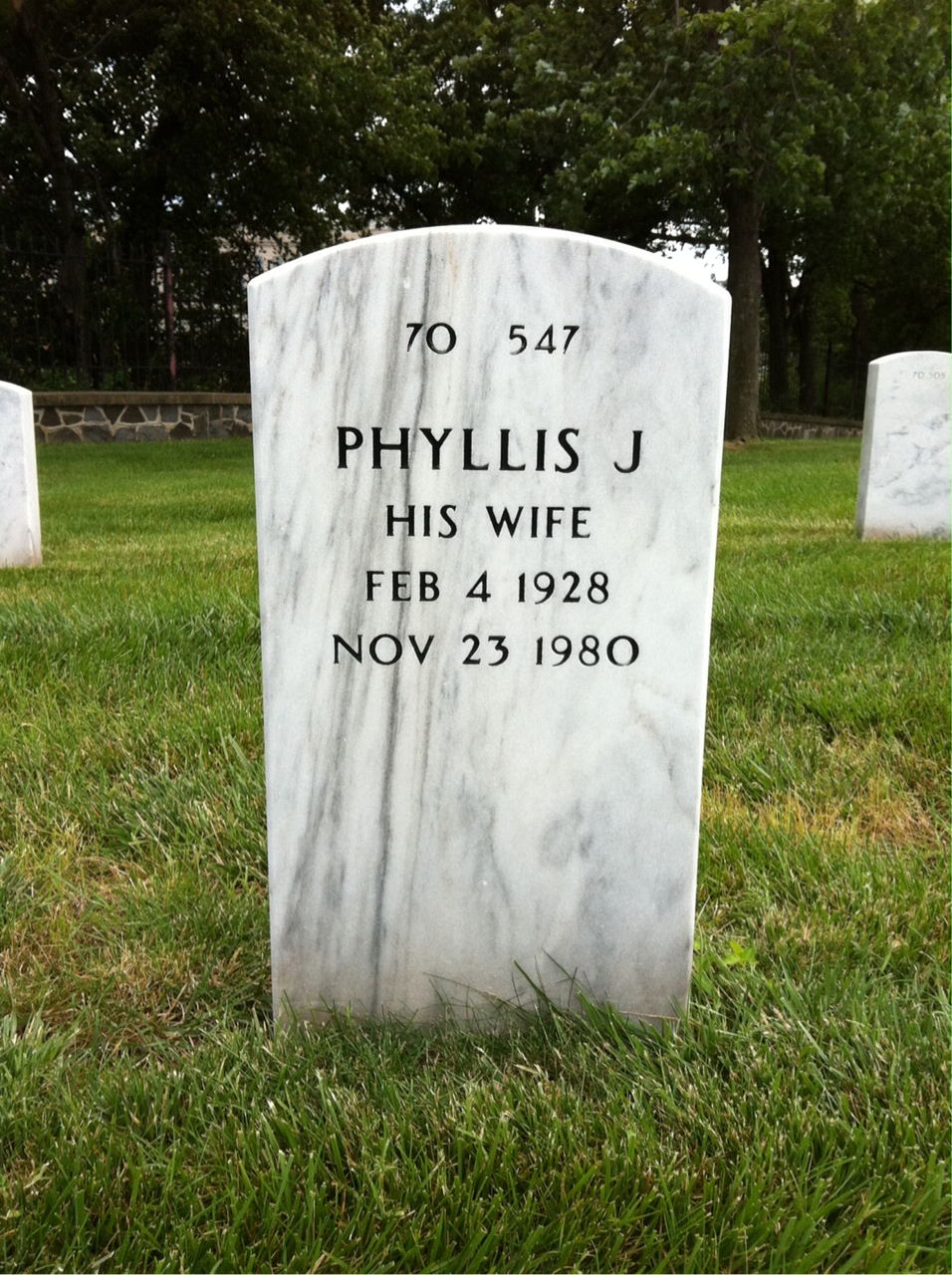 Back of headstone — Joseph Brown