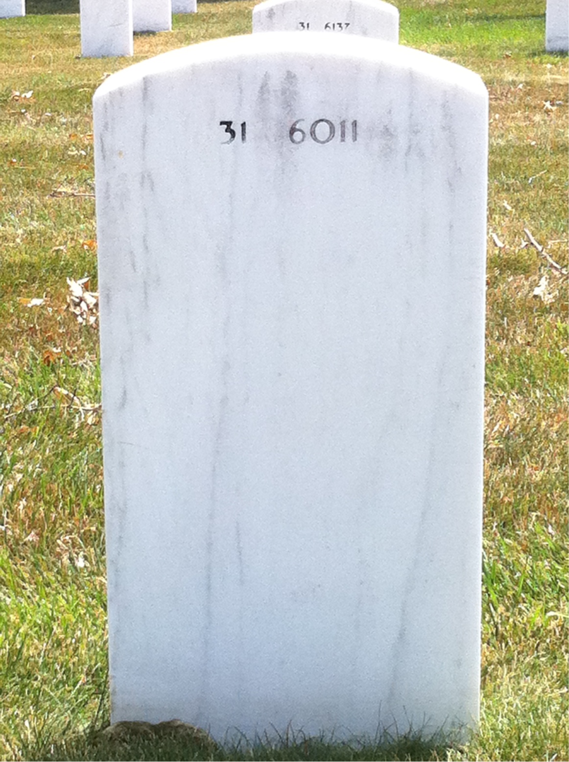 Back of headstone — William E Buchanan