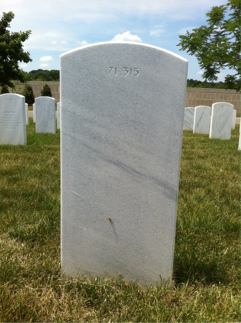 Back of headstone — Thomas W Holderness
