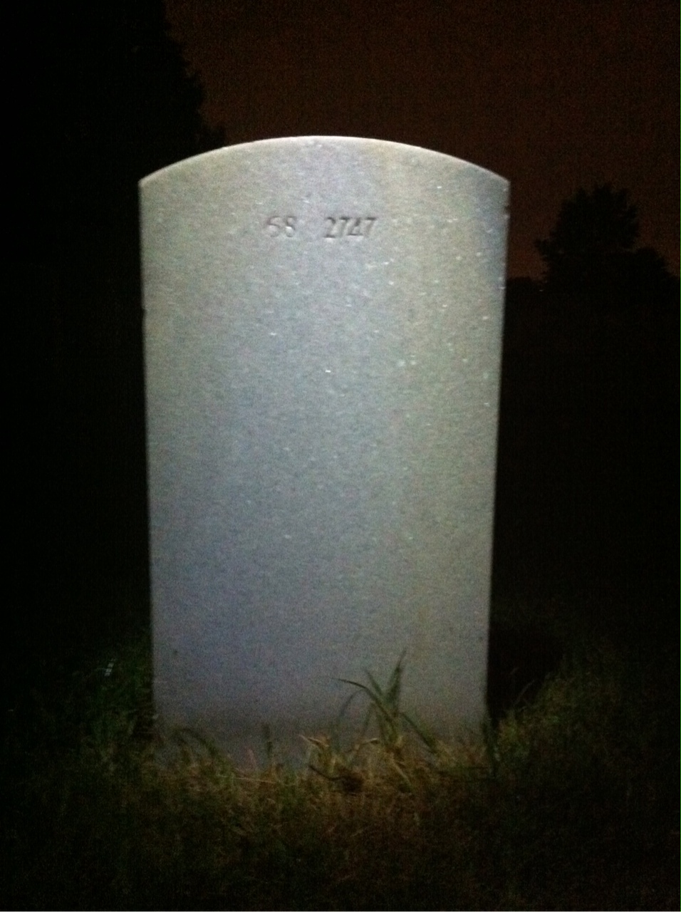 Back of headstone — John T Russell
