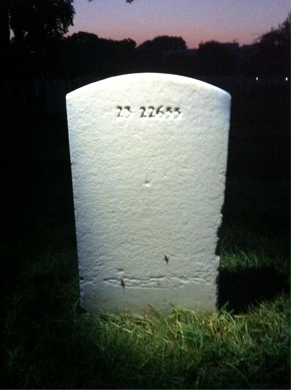 Back of headstone — Walter E Brown