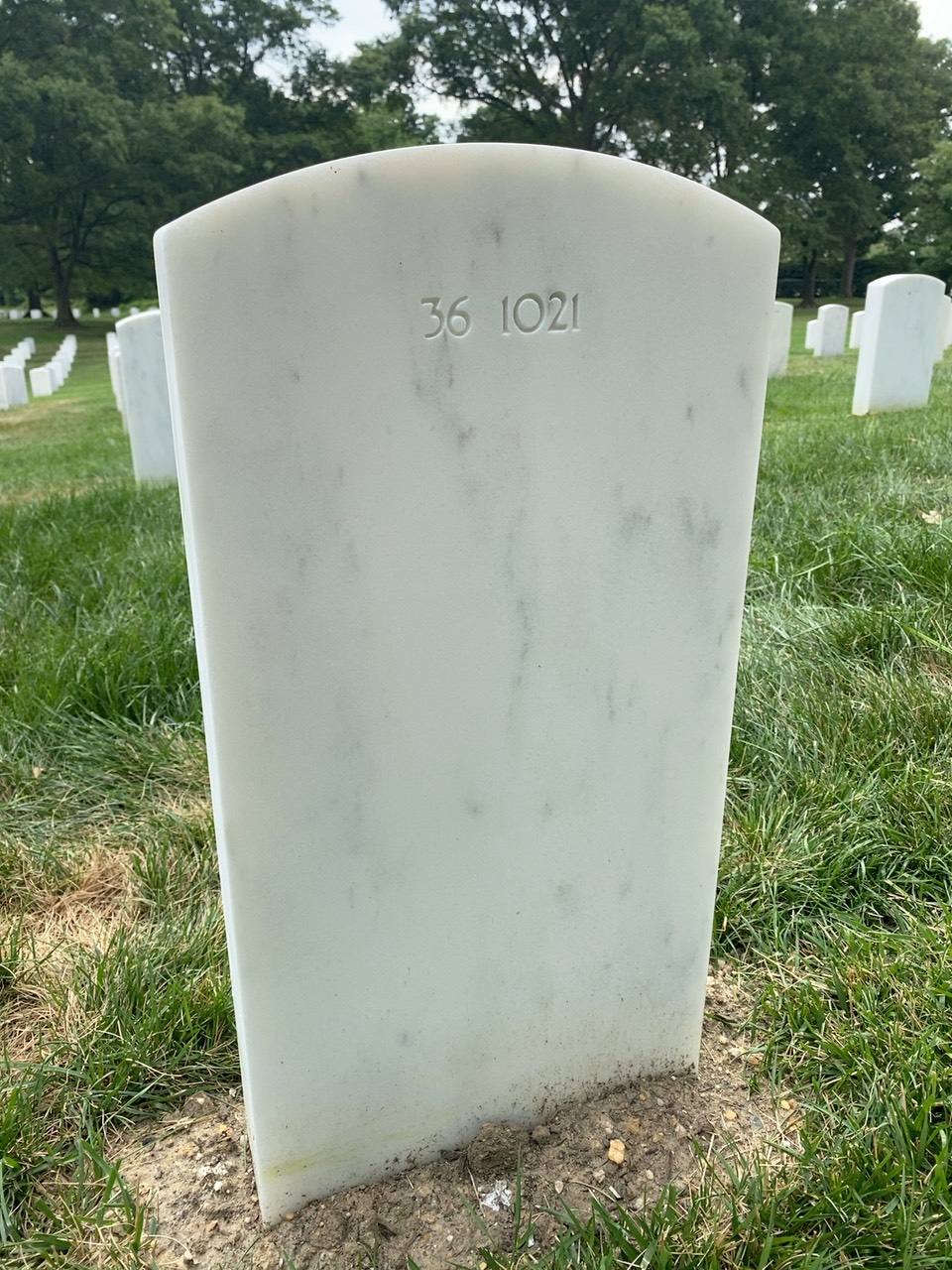 Back of headstone — Theodore Myles