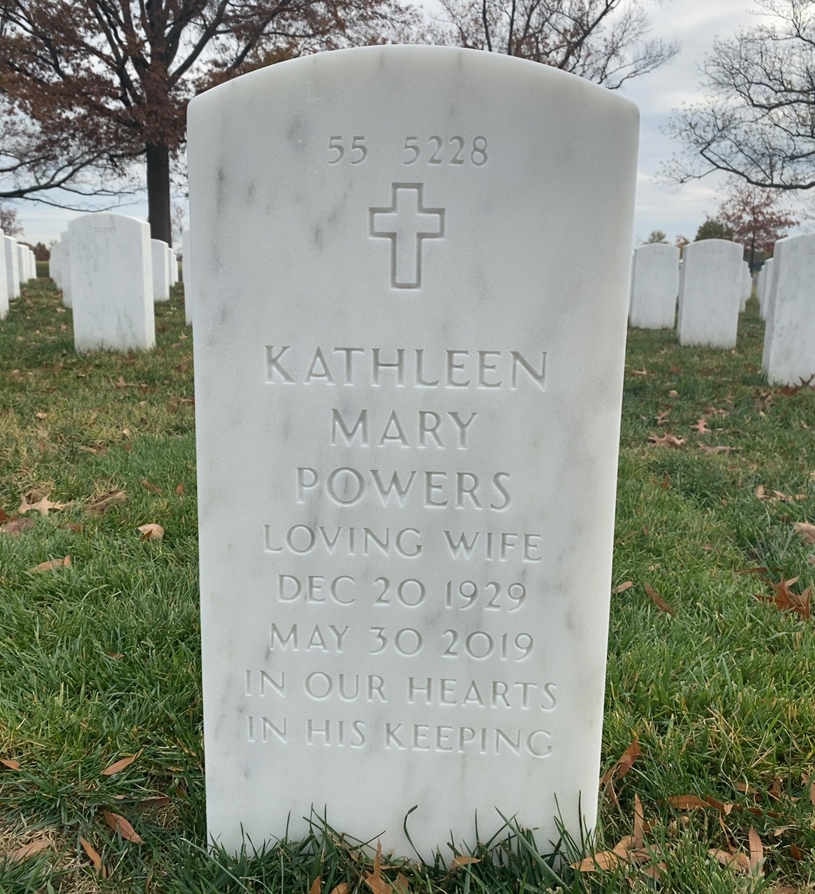 Back of headstone — Thomas Edward Powers