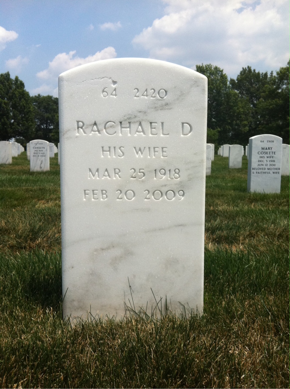 Back of headstone — Del Thrasher