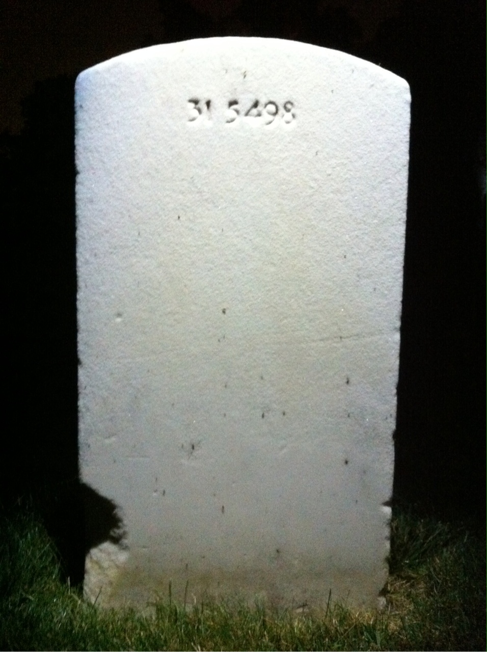 Back of headstone — William Crockett