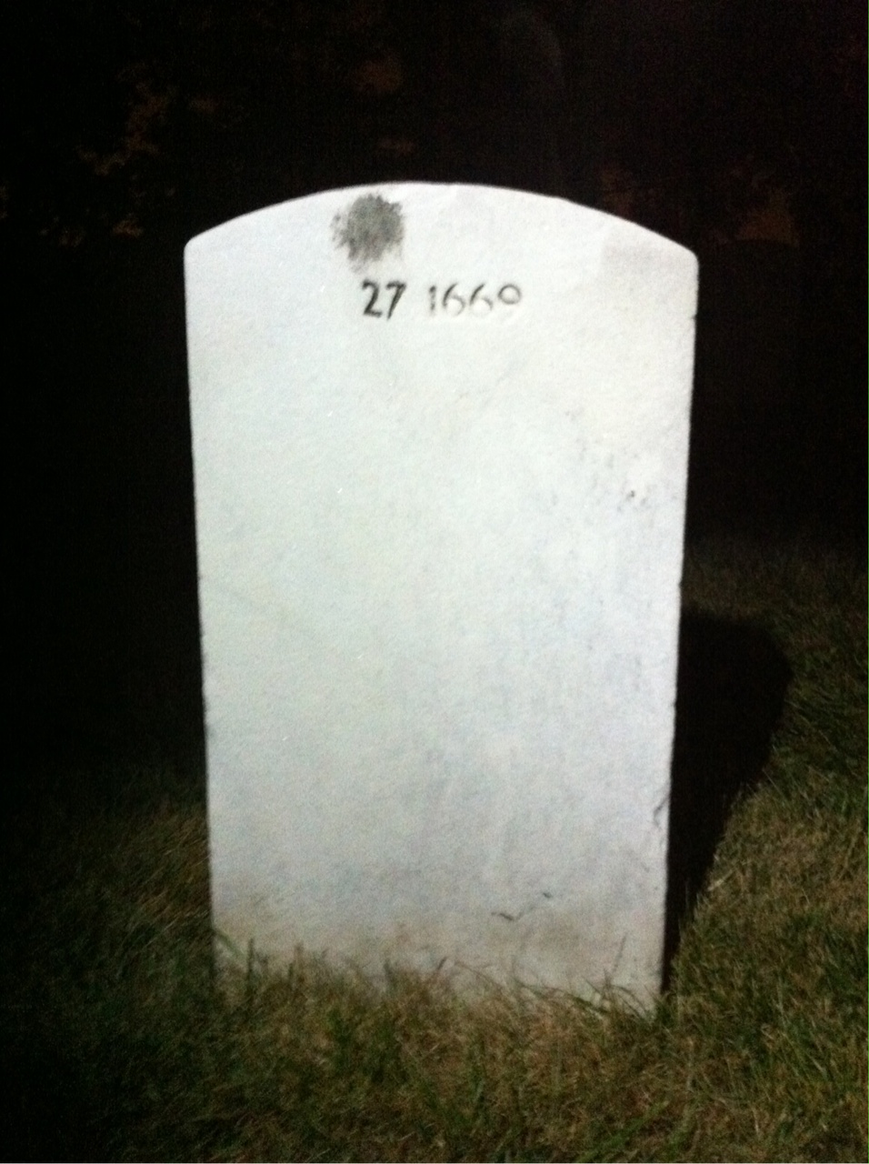 Back of headstone — John Alexander
