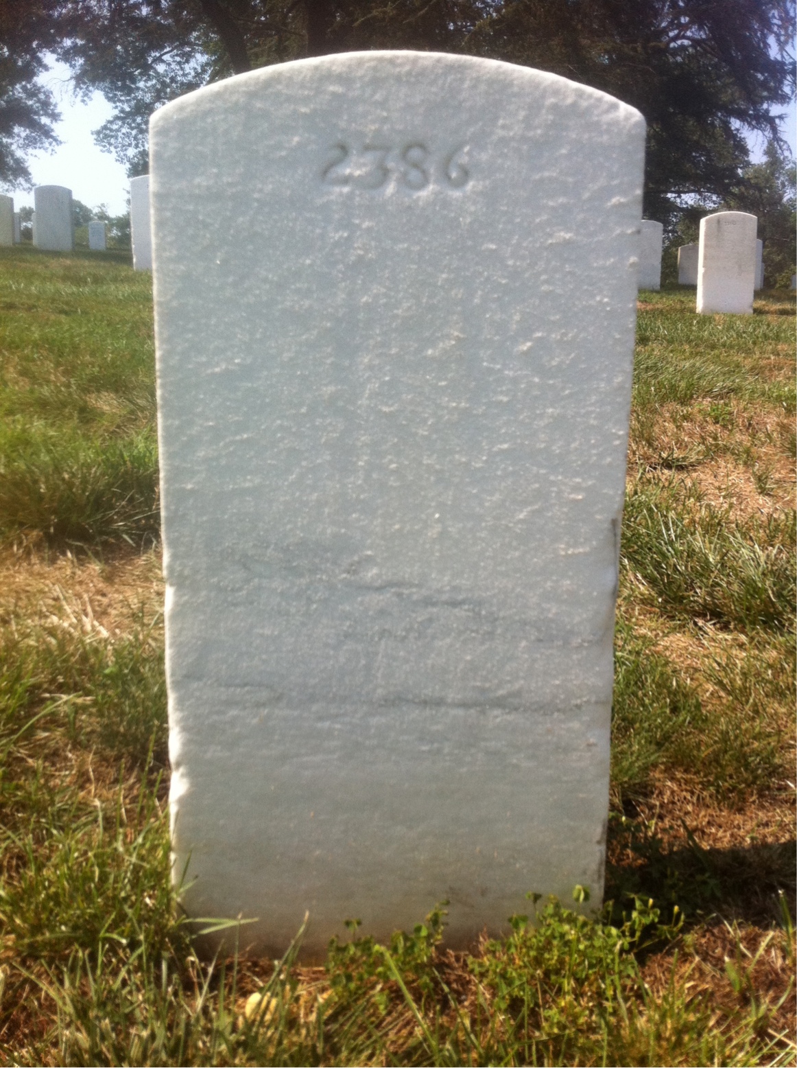 Back of headstone — Archie Adams