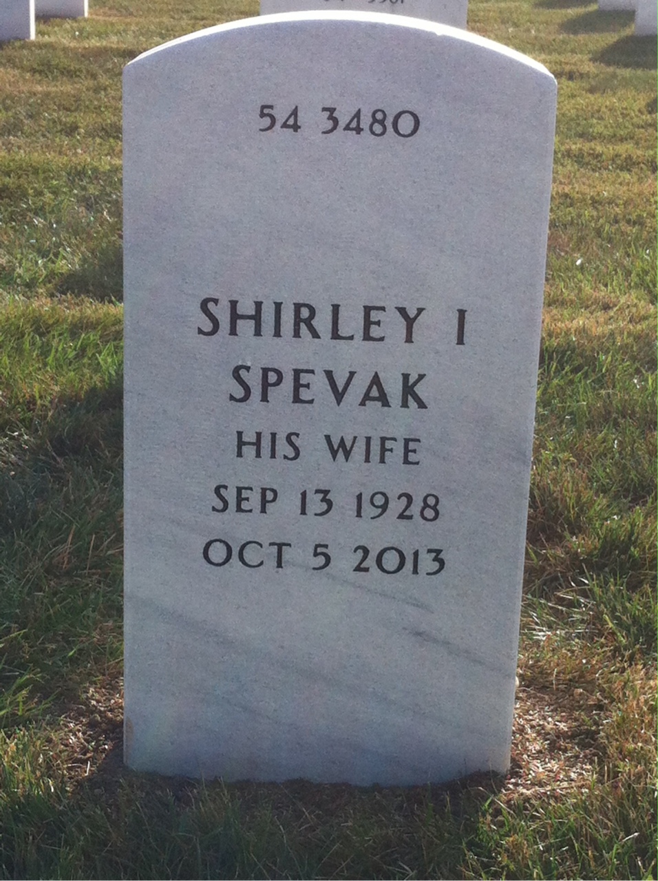 Back of headstone — Marvin Engel