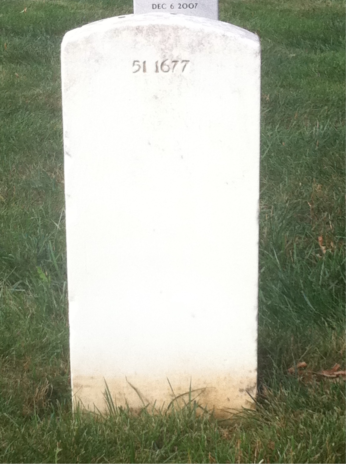 Back of headstone — Harris Angell