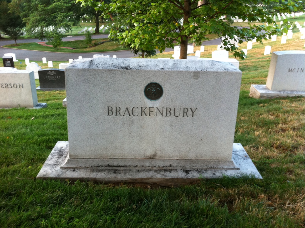 Back of headstone — Benjamin Brackenbury