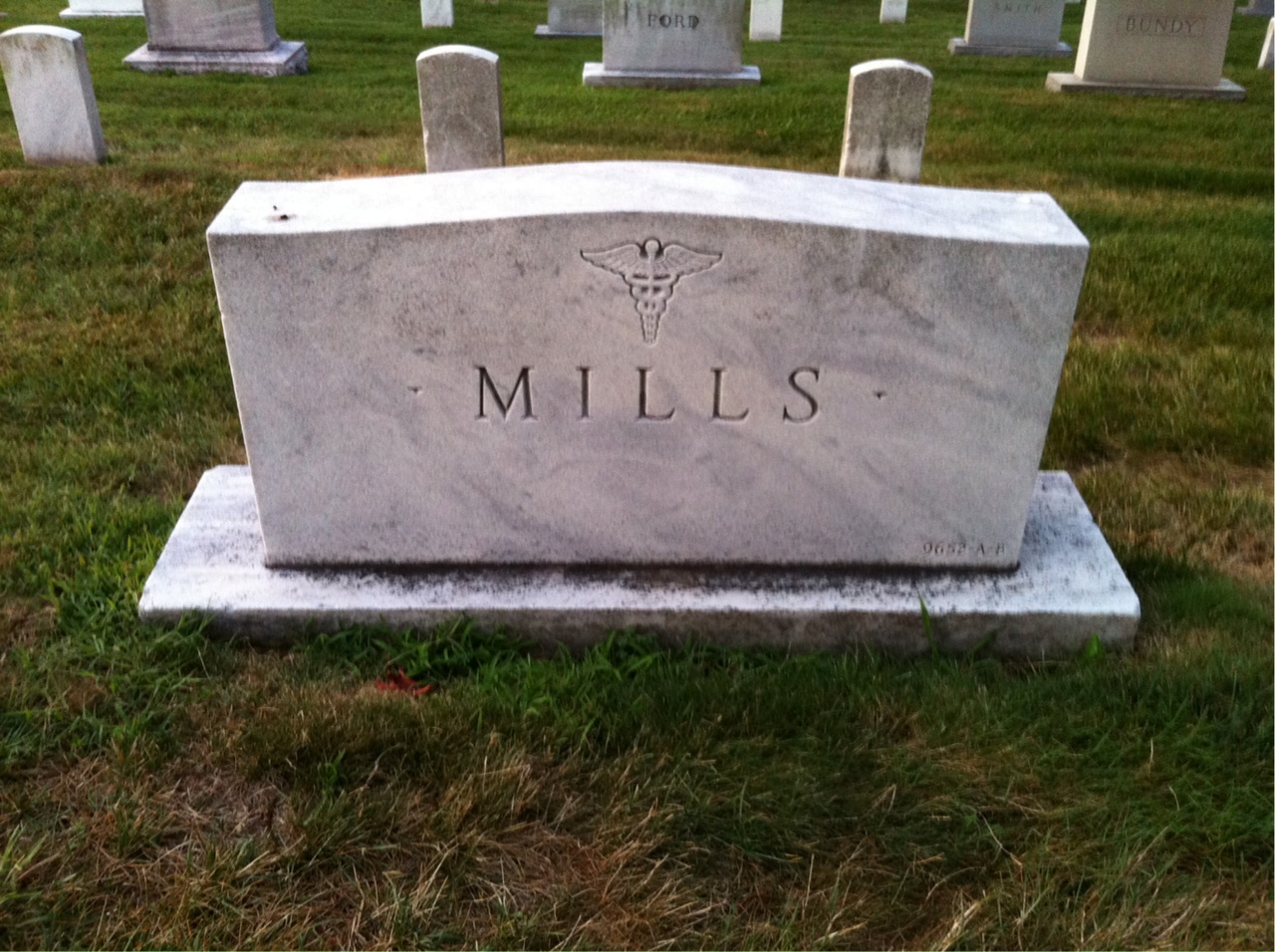 Back of headstone — Frederick Mills