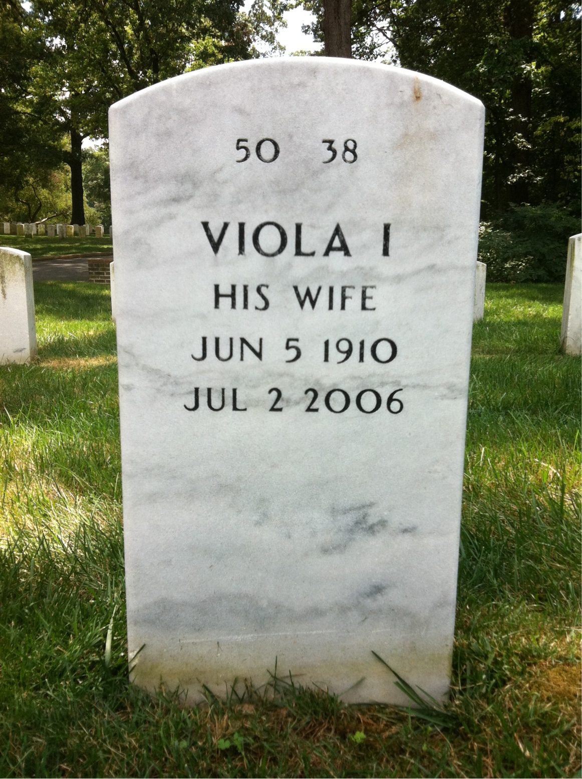 Back of headstone — Horace Reid