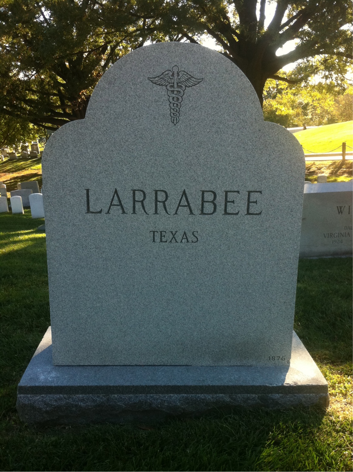 Back of headstone — Herbert Larrabee