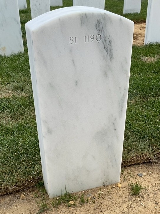 Back of headstone — Walden Ray Woods