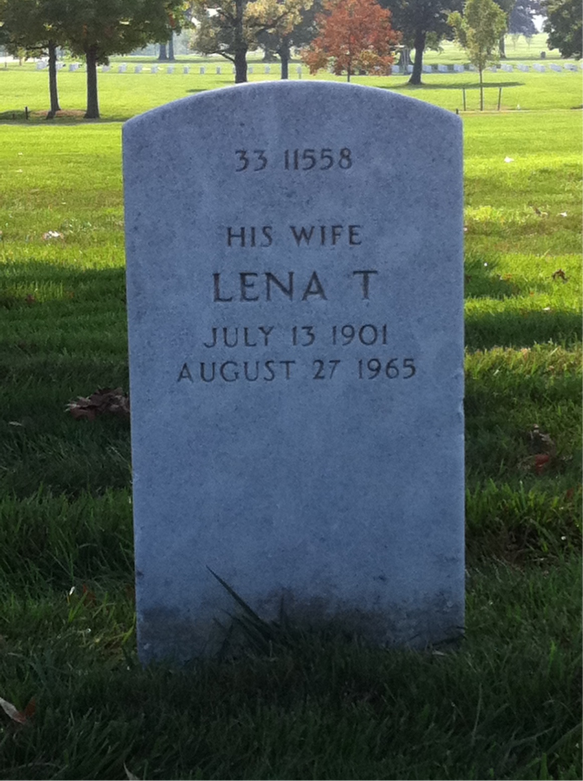 Back of headstone — Samuel A Wade