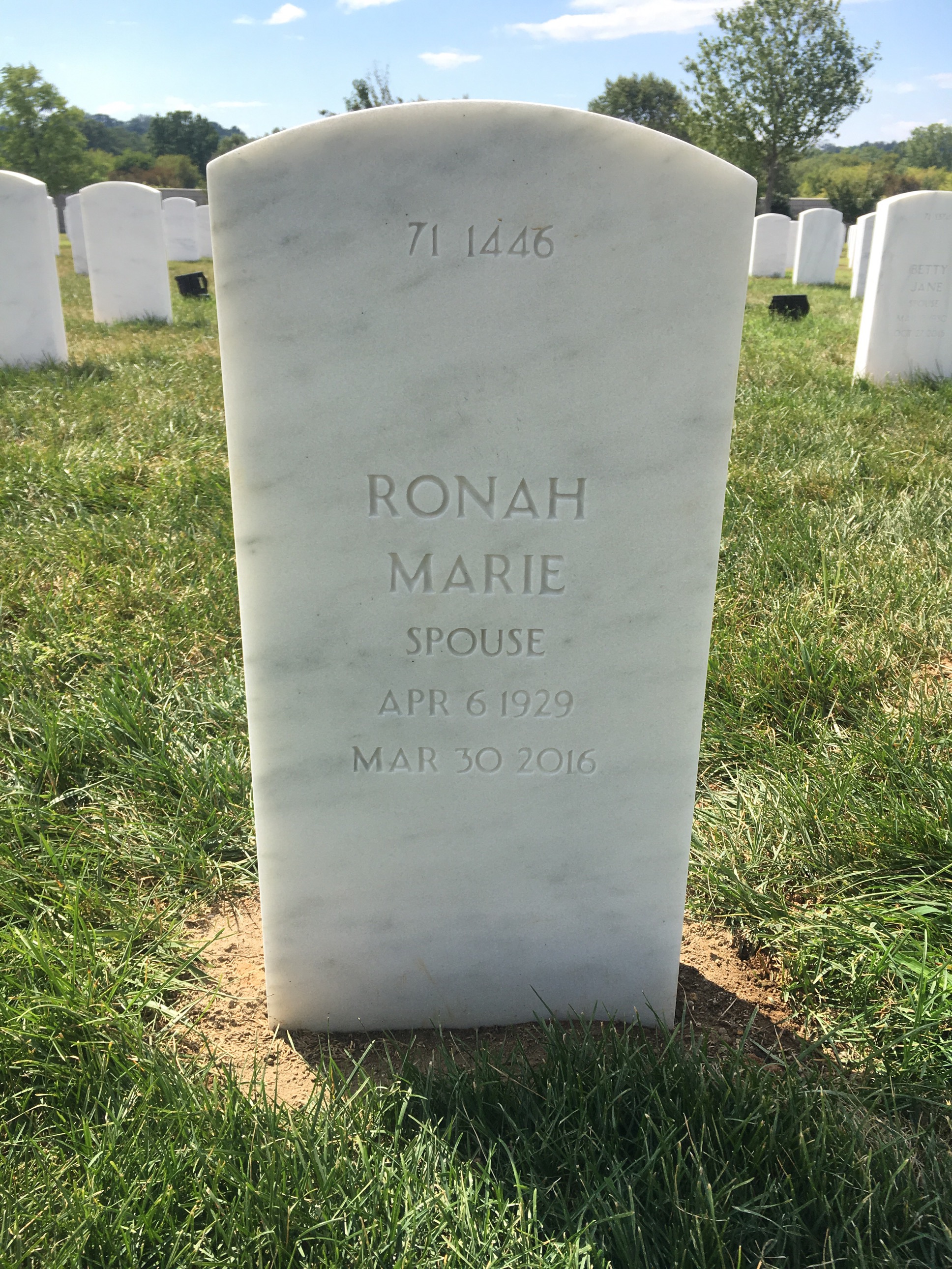 Back of headstone — Andrew Jackson Conner