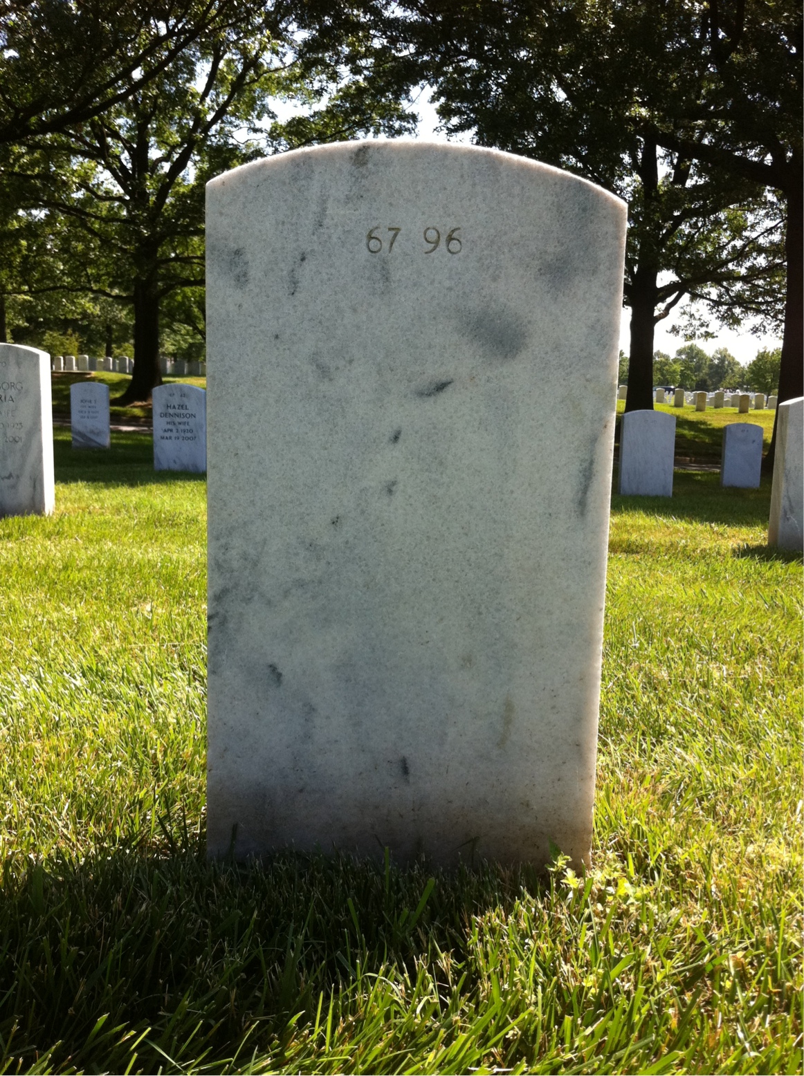 Back of headstone — Thomas Myrick