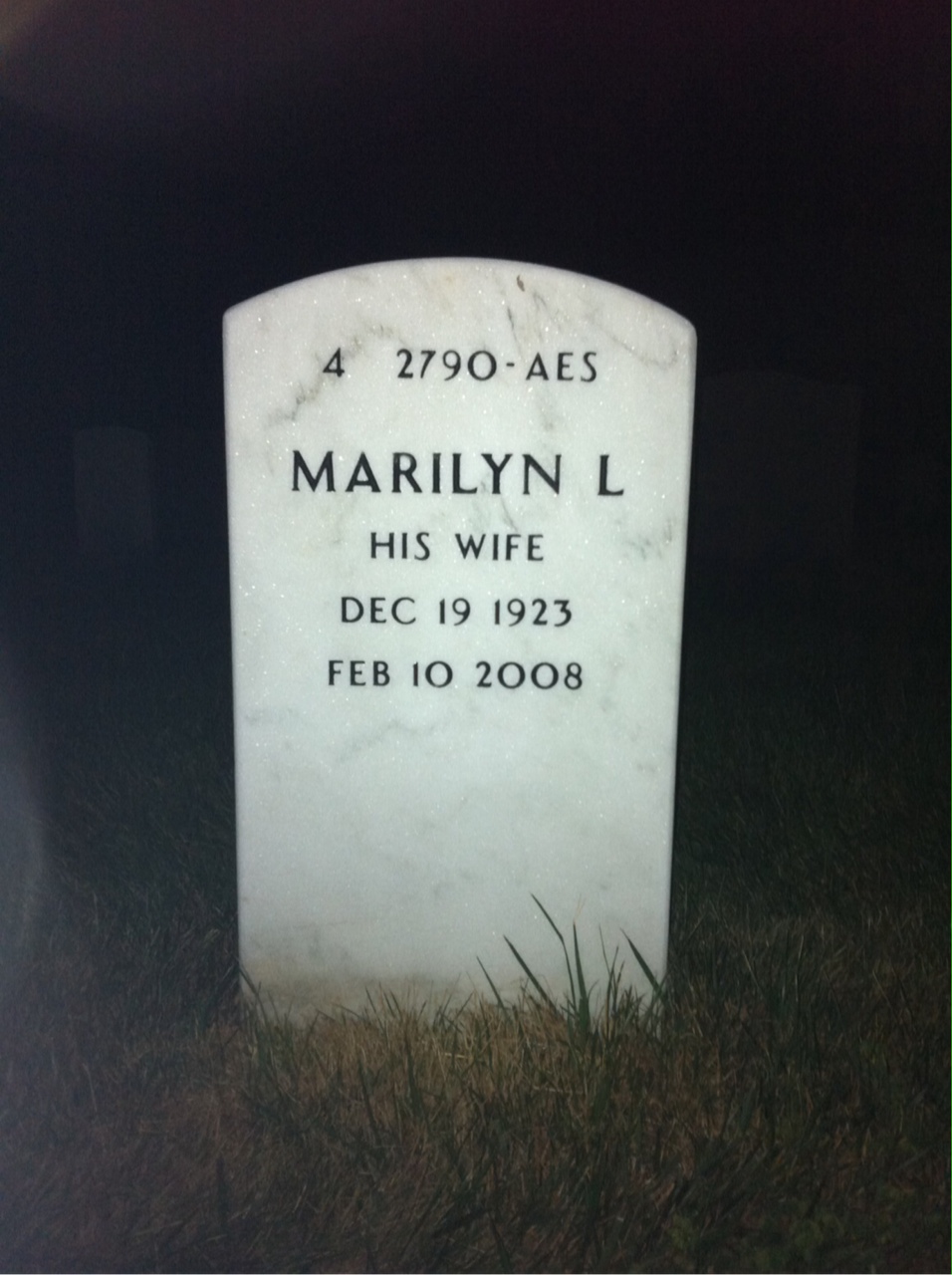 Back of headstone — Kenneth Wheeler