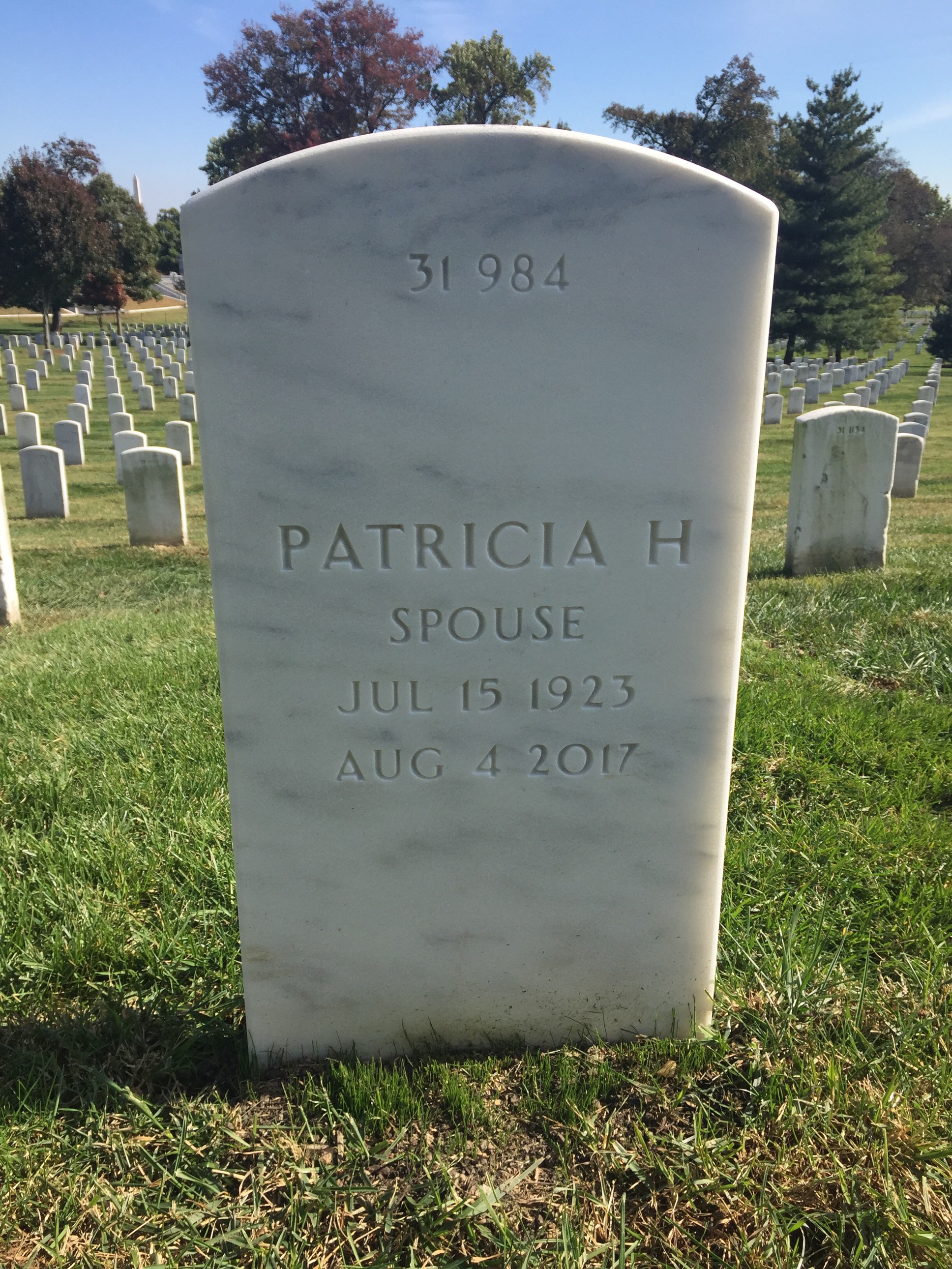 Back of headstone — Salve Matheson