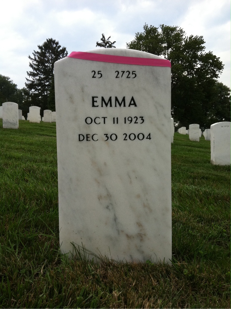 Back of headstone — Jennings Brown
