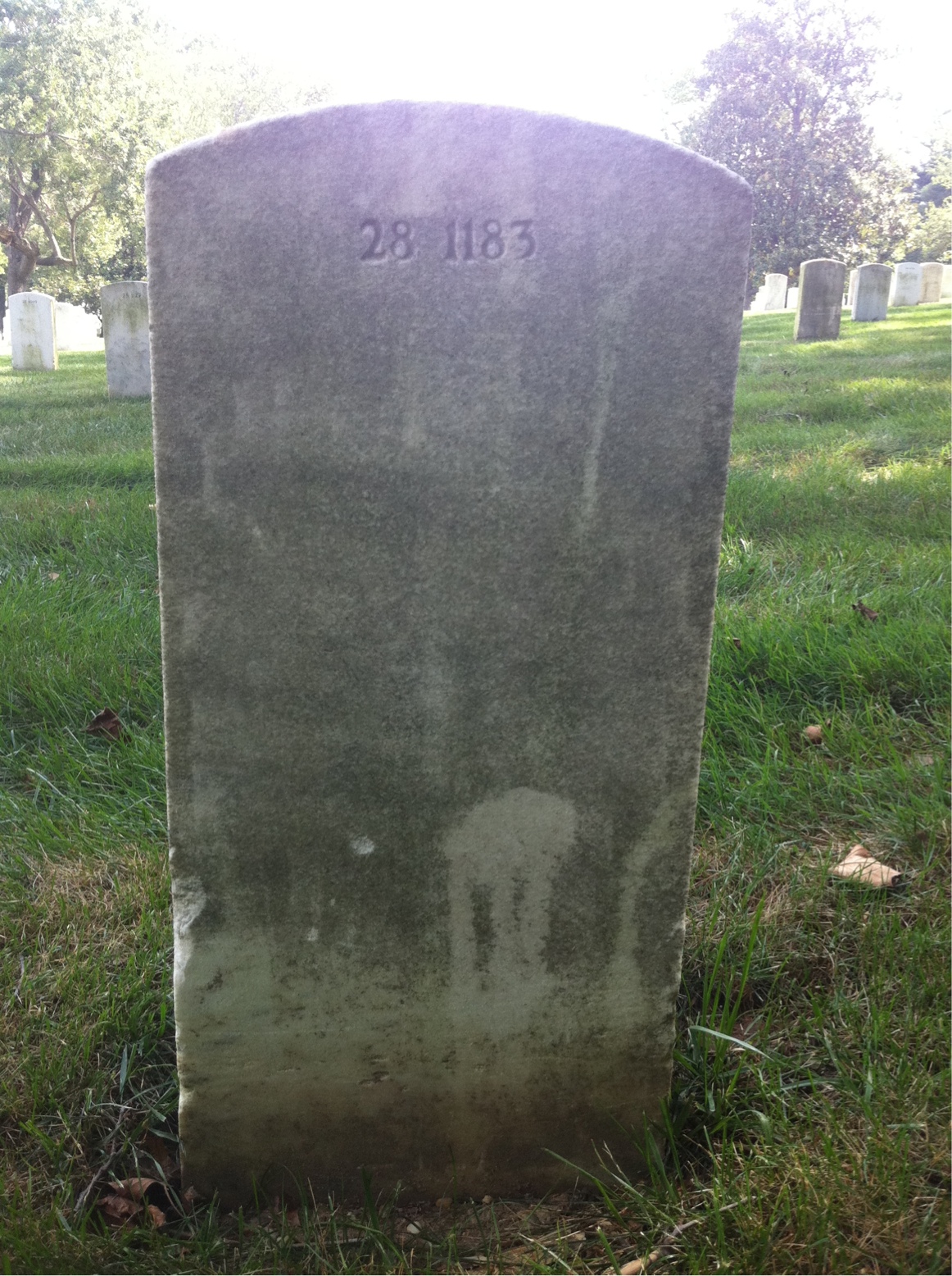 Back of headstone — Gordon Allen