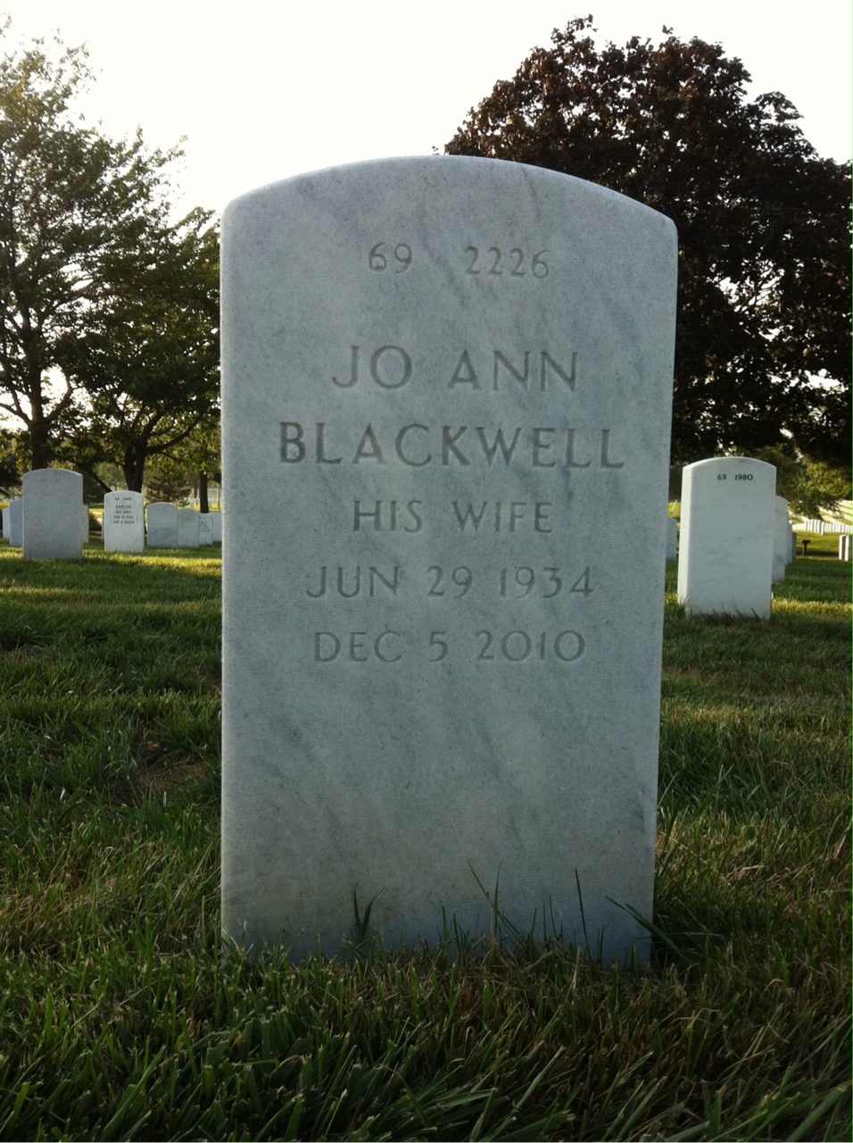 Back of headstone — Robert Deal