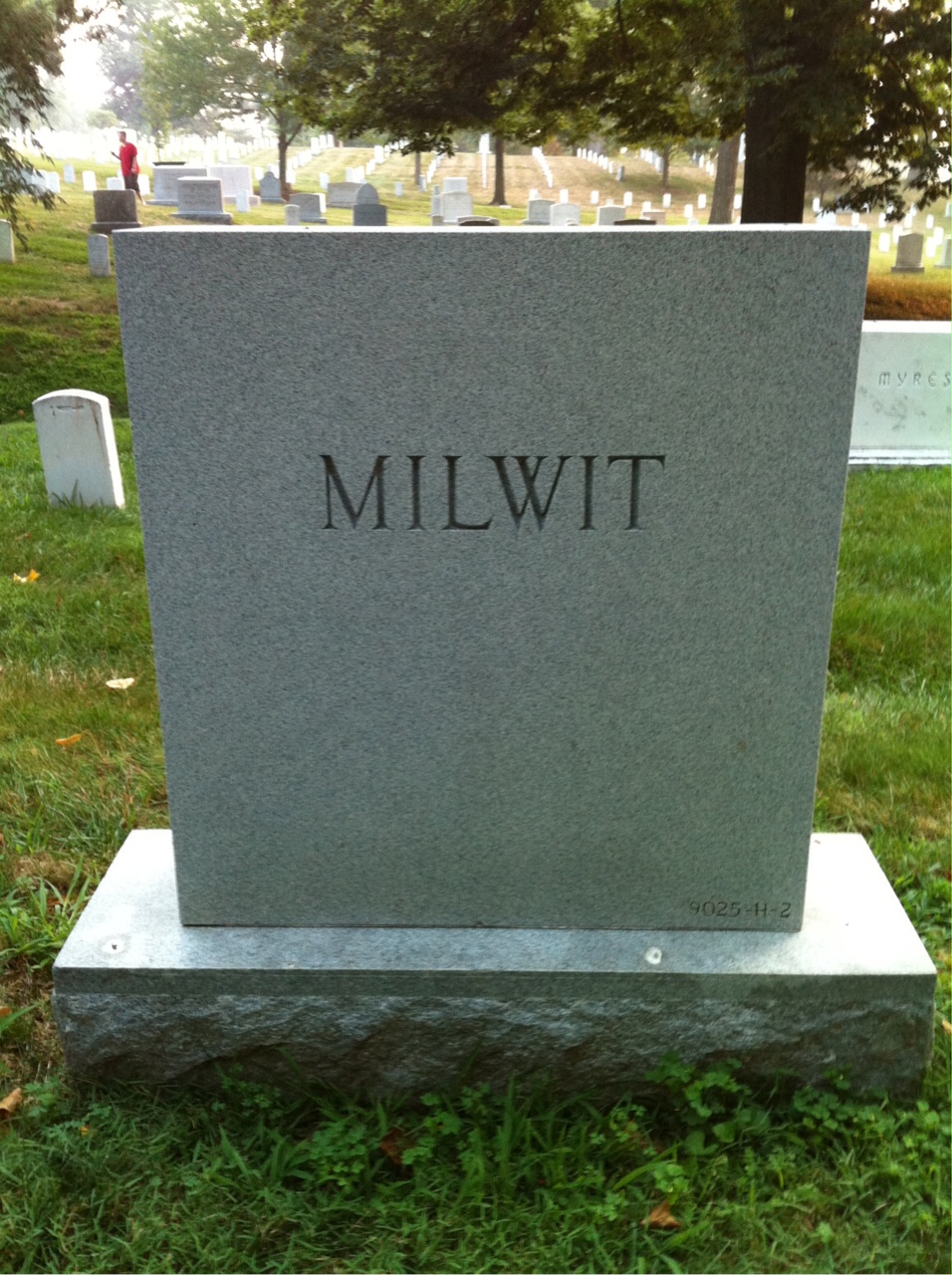 Back of headstone — Daniel Milwit