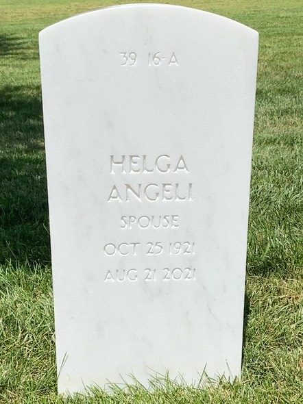 Back of headstone — Orlando Angeli