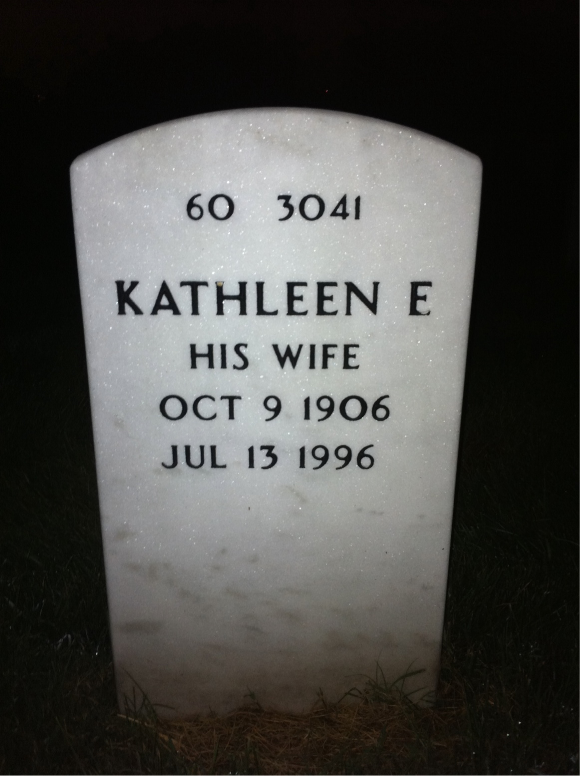 Back of headstone — Ladislaus Kusek