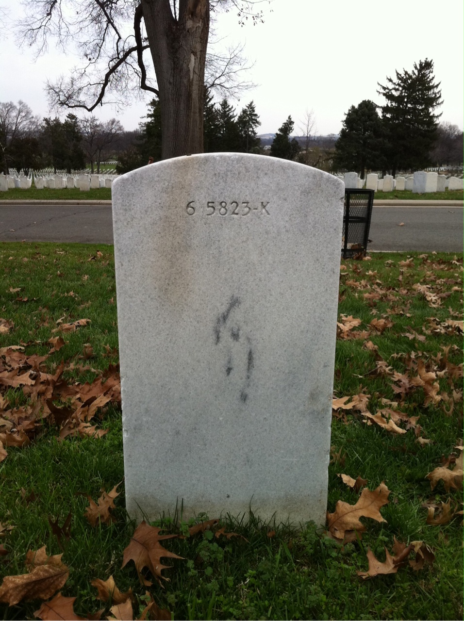 Back of headstone — Hugh Cox