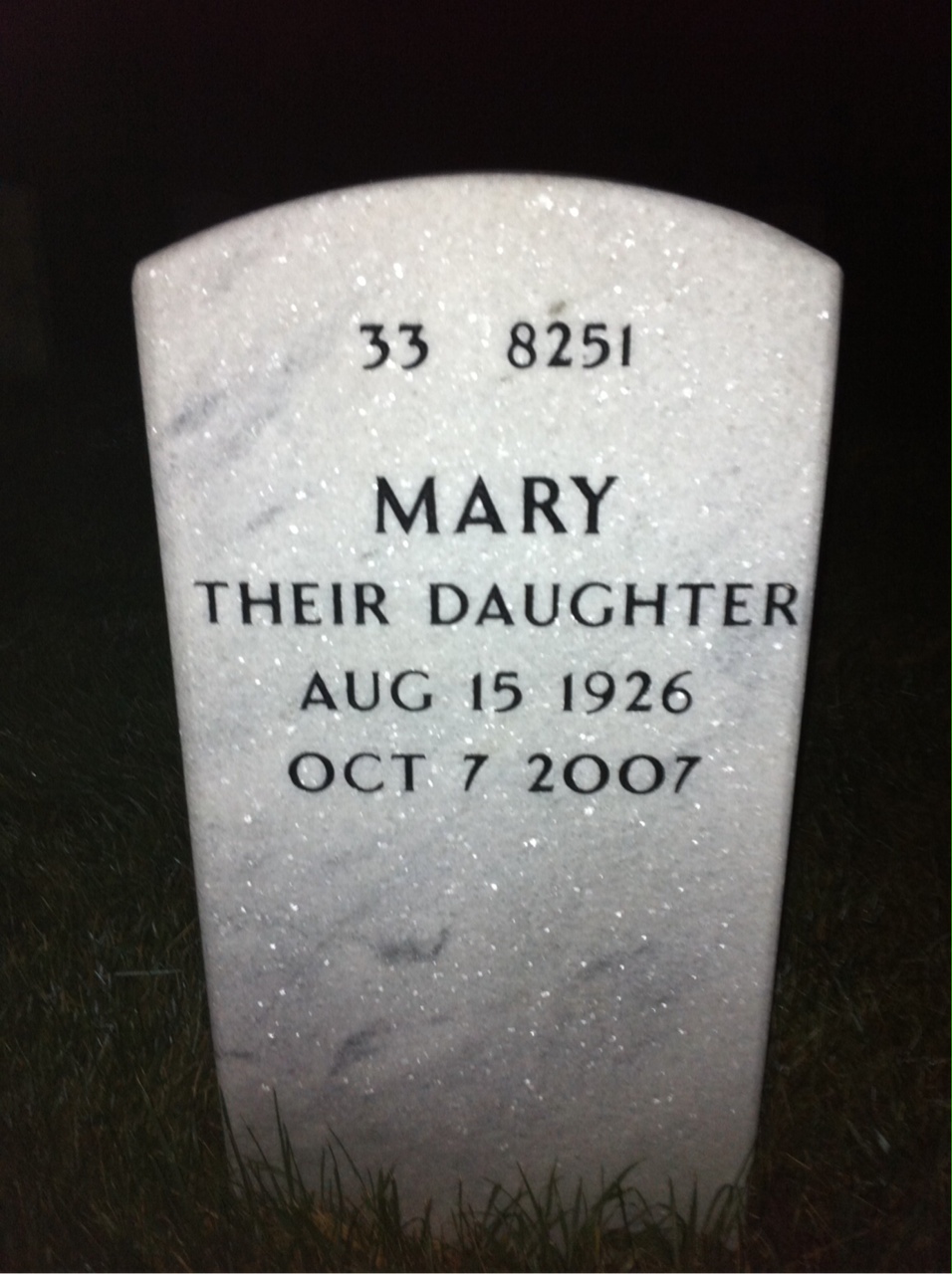 Back of headstone — John Reidy