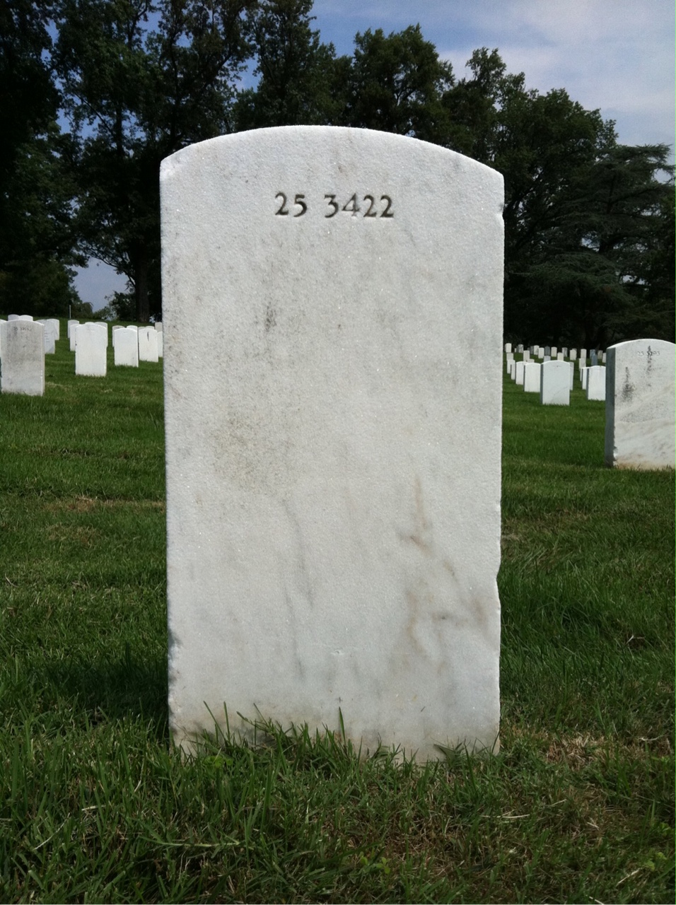 Back of headstone — Pauline Adams