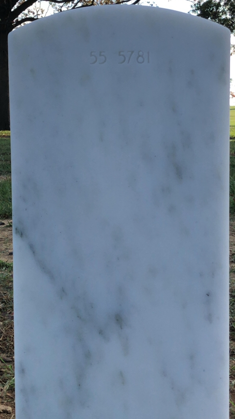 Back of headstone — William Moser
